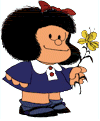 Mafalda with a flower