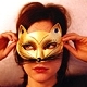 gold cat mask
